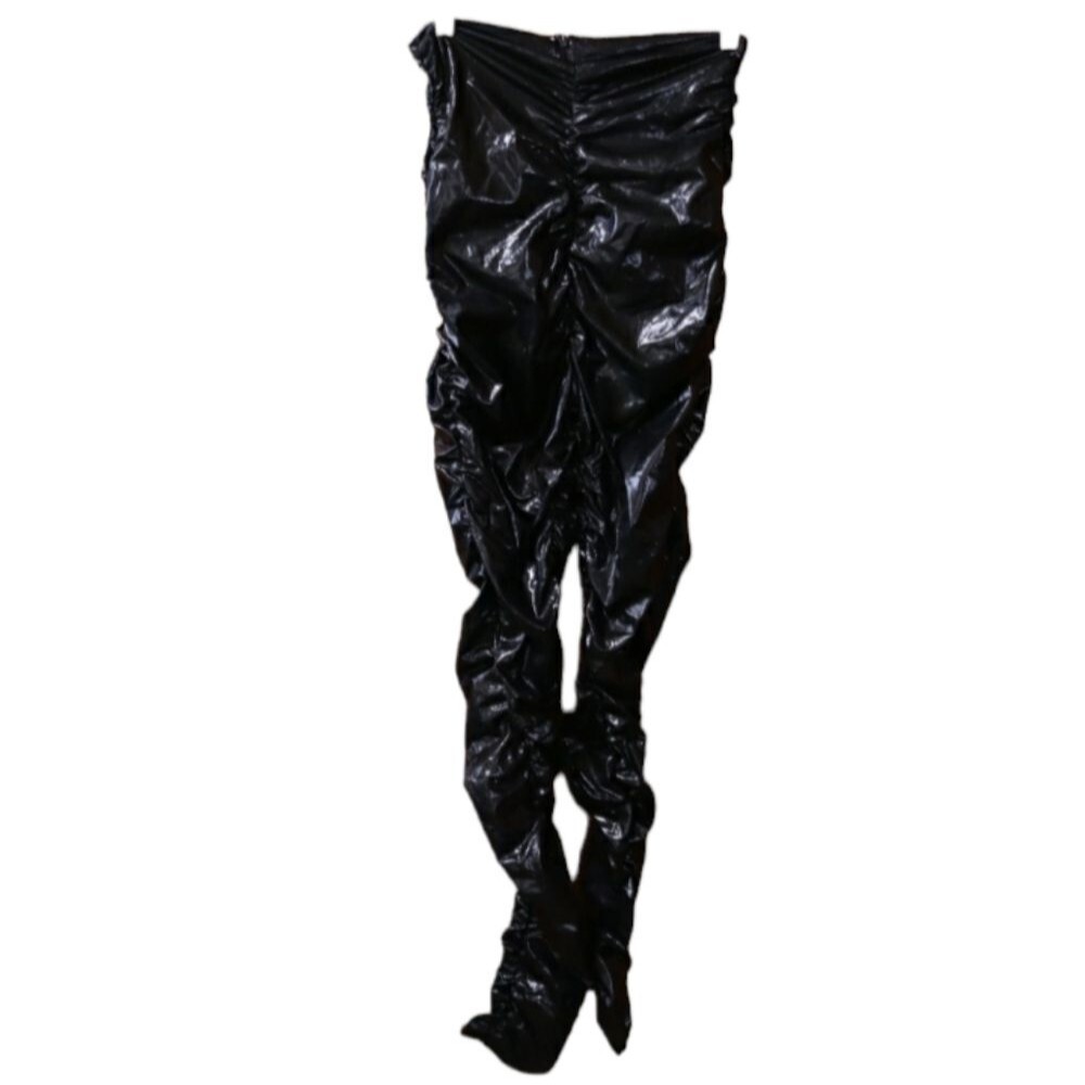 Shein Black Liquid Booty Scrunch Leggings High Shine Stretch Y2K Activewear